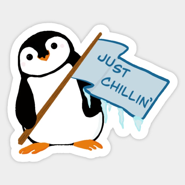 Penguin just Chillin like a little villain Sticker by Keatos